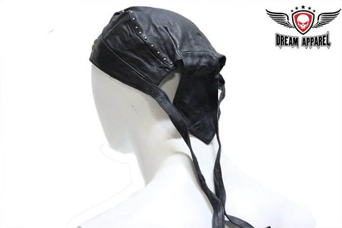 Dream Apparel Biker Skull Cap with Beads and Studs