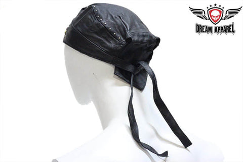 Dream Apparel Biker Skull Cap with Beads and Studs