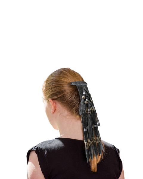 Dream Apparel Women Rubb Off Grey Motorcycle Pony Tail Holder