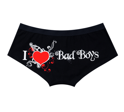 Dream Apparel I LOVE BAD BOYS Underwear Boxer Low Rise Brief Underpants Shorts