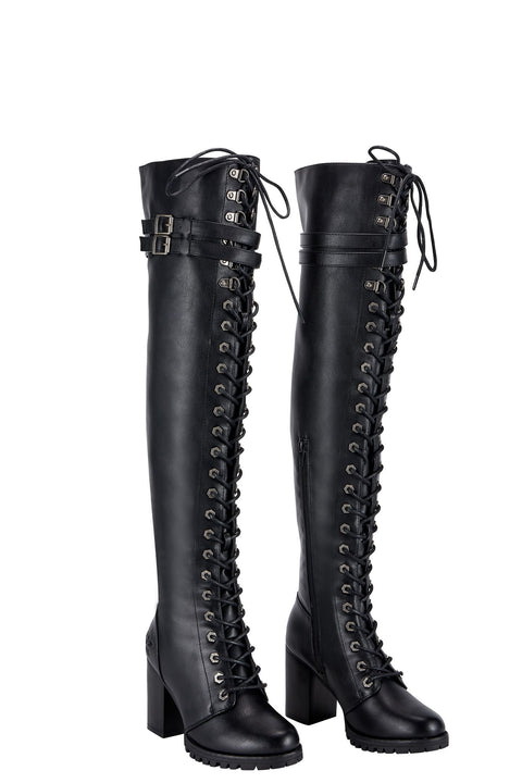 Dream Apparel Women's Knee High Laced Boots
