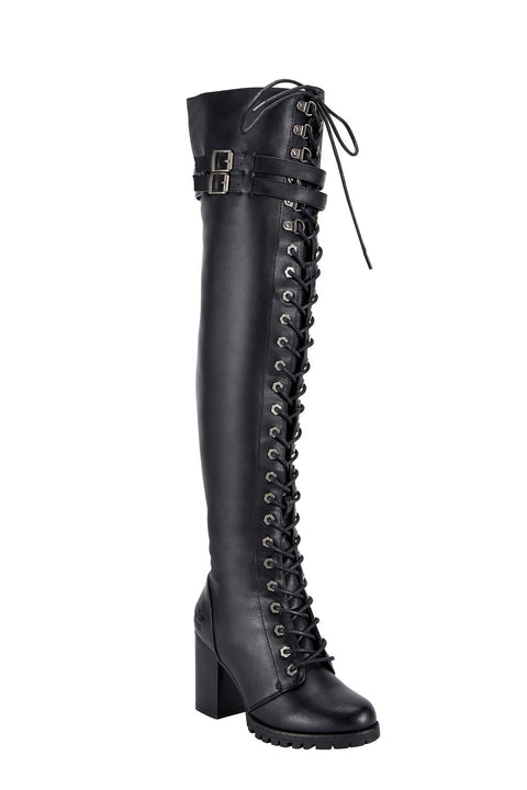 Dream Apparel Women's Knee High Laced Boots