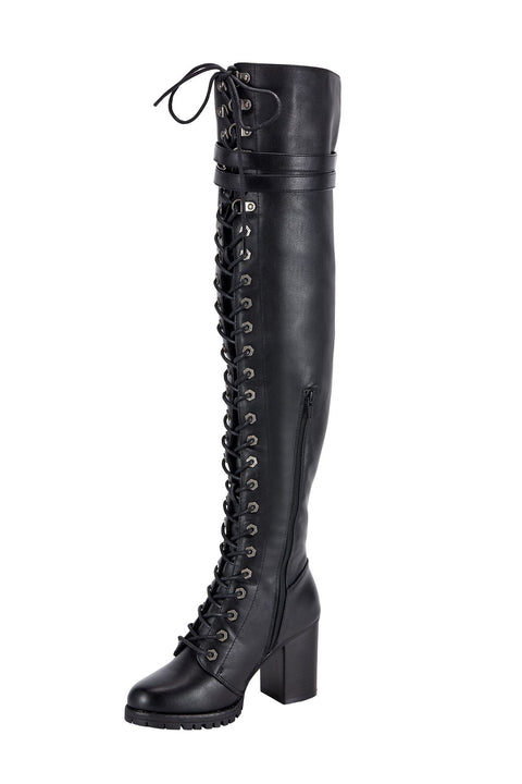Dream Apparel Women's Knee High Laced Boots