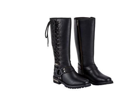 Dream Apparel Women Biker Long Boots with Laces