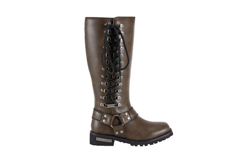 Dream Apparel Women Long Biker Boots Brown
