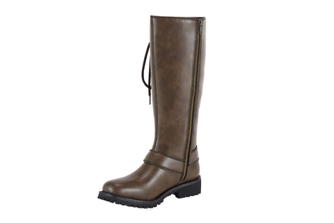 Dream Apparel Women Long Biker Boots Brown