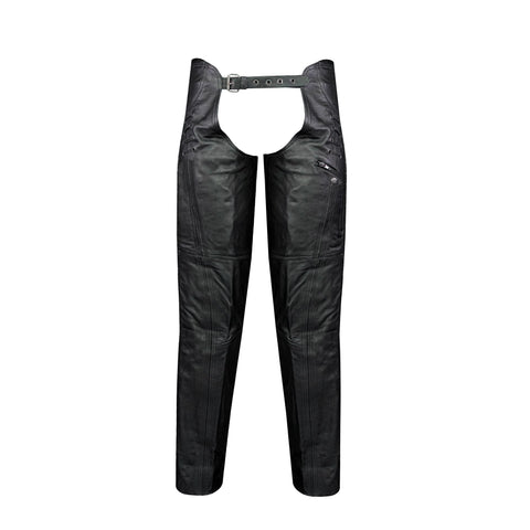 Dream Apparel Black Premium Naked Cowhide Leather Chaps