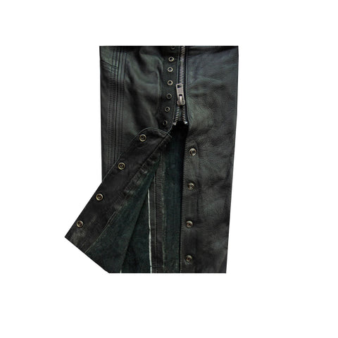 Dream Apparel Black Premium Naked Cowhide Leather Chaps