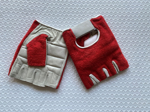 Dream Apparel Fingerless Red and White Gloves