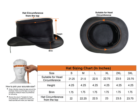 Black Leather Deadman's Top Man Hat