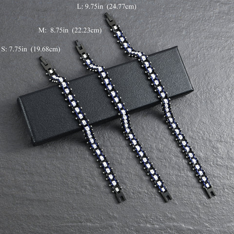Motorcycle Crystal Stainless Steel Chain Bracelet