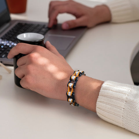 Motorcycle Crystal Stainless Steel Chain Bracelet