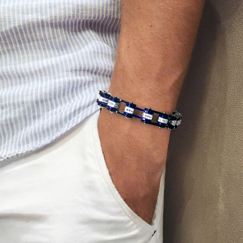 Motorcycle Crystal Stainless Steel Chain Bracelet