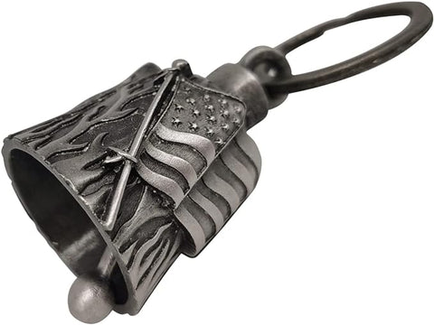 Dream Apparel Motorcycle Biker Bell W/Motorcycle Bell Hanger, Motorcycle Accessories or Key Chain for Luck, Silver