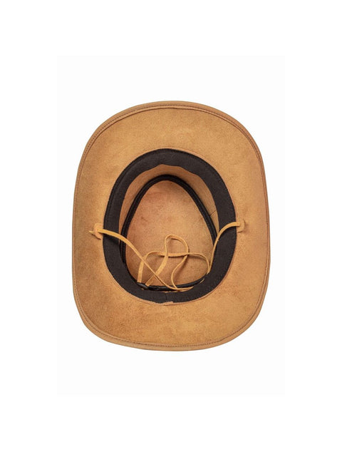 Camel Color Leather Cowboy Hat
