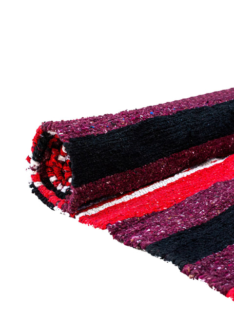 Dream Apparel Mexican Motorcycle Blanket Serape Style Striped Red & Black Throw, Camping, Picnic