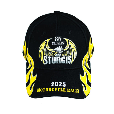 Dream Apparel Sturgis 2025 Hat 85th Motorcycle Rally Cap Eagle & Flames Design  Adjustable Biker