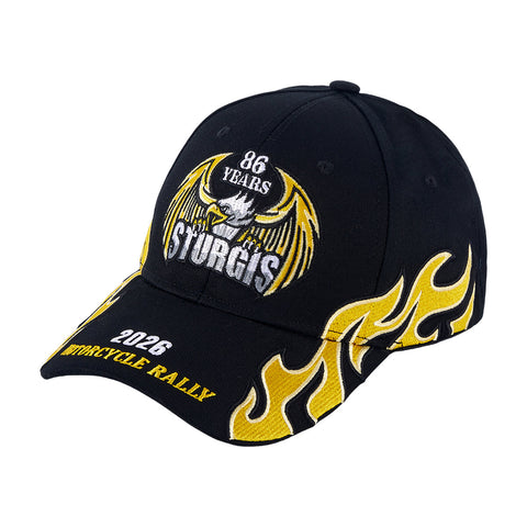 Dream Apparel Sturgis 2025 Hat 85th Motorcycle Rally Cap Eagle & Flames Design  Adjustable Biker