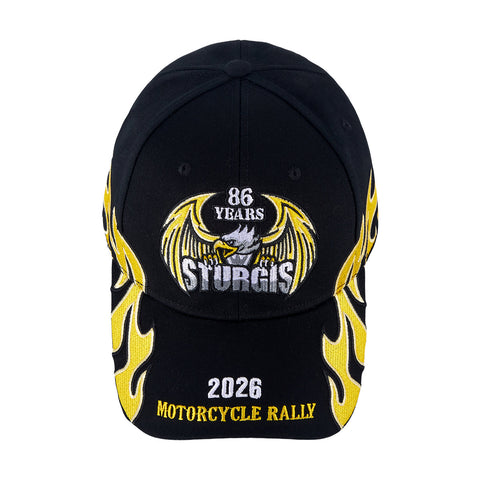 Dream Apparel Sturgis 2025 Hat 85th Motorcycle Rally Cap Eagle & Flames Design  Adjustable Biker
