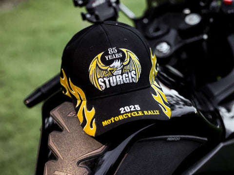 Dream Apparel Sturgis 2025 Hat 85th Motorcycle Rally Cap Eagle & Flames Design  Adjustable Biker
