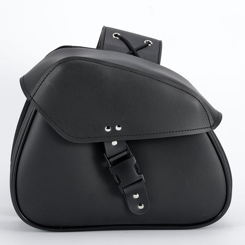 Dream Apparel Motorcycle Black Saddlebag PVC Classic Vintage Style, Weather-Resistant Saddle bag