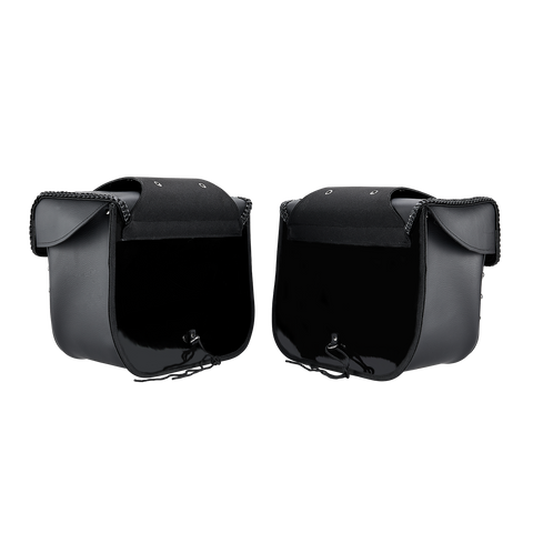 Dream Apparel Motorcycle Saddlebag PVC Classic Black Vintage Style, Weather-Resistant Saddle bag