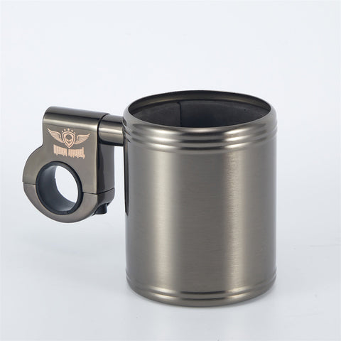 Dream Apparel Universal Motorcycle Cup Holder Chrome Handlebar Drink Holder Adjustable Clamp