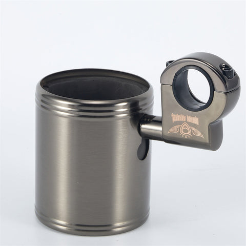 Dream Apparel Universal Motorcycle Cup Holder Chrome Handlebar Drink Holder Adjustable Clamp