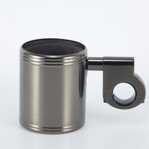 Dream Apparel Universal Motorcycle Cup Holder Chrome Handlebar Drink Holder Adjustable Clamp