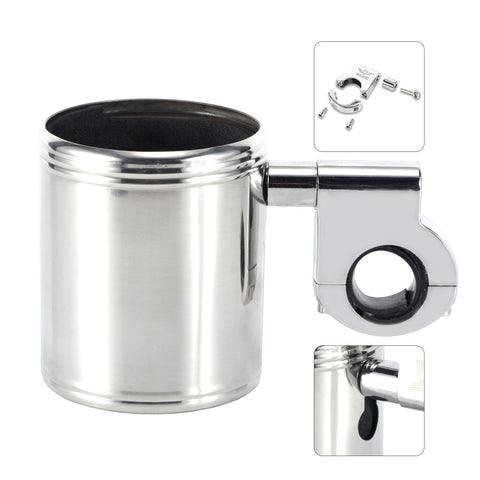 Dream Apparel Motorcycle Cup Holder Heavy Duty Stainless Steel With  Foam Pad Universal Handlebar