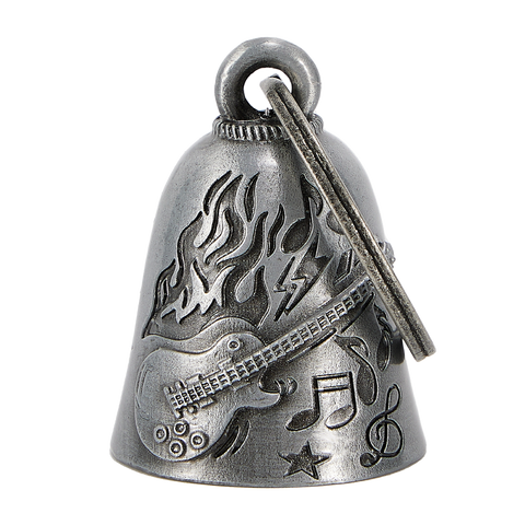 Dream Apparel Flaming Guitar Motorcycle Bell, Good Luck and 3-D, Light Weight, Impact Resistant