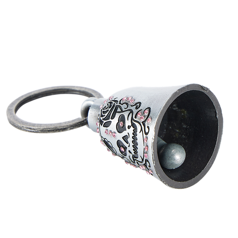 Dream Apparel SKULL BLING BLING Pink Rhinestones Motorcycle Bell Good Luck and in 3-D, Light Weight