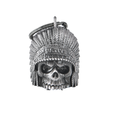 Dream Apparel Indian Skull Head Motorcycle Bells Good Luck and in 3-D Light Weight, Impact Resistant