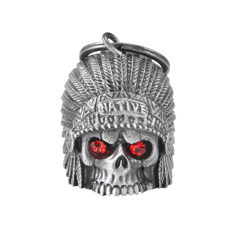 Dream Apparel Indian Skull Head Red Eyes Motorcycle Bell, for Good Luck 3-D, Light Weight