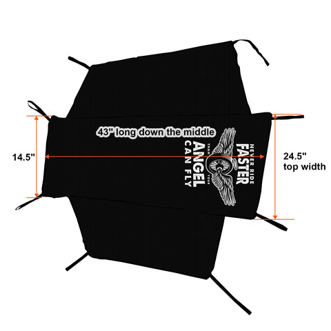 Dream Apparel Motorcycle Never Ride Faster Than Your Angel Seat Shade Cover Waterproof and Sunproof