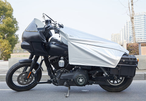 Dream Apparel Motorcycle Silver Seat Shade Cover Waterproof and Sunproof Protection Touring Bikes Ea