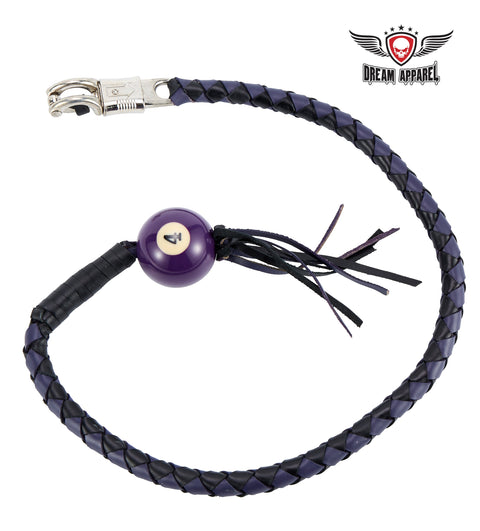 Dream Apparel Black And Purple Fringed Get Back Whip Pool Ball