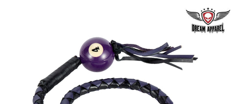 Dream Apparel Black And Purple Fringed Get Back Whip Pool Ball