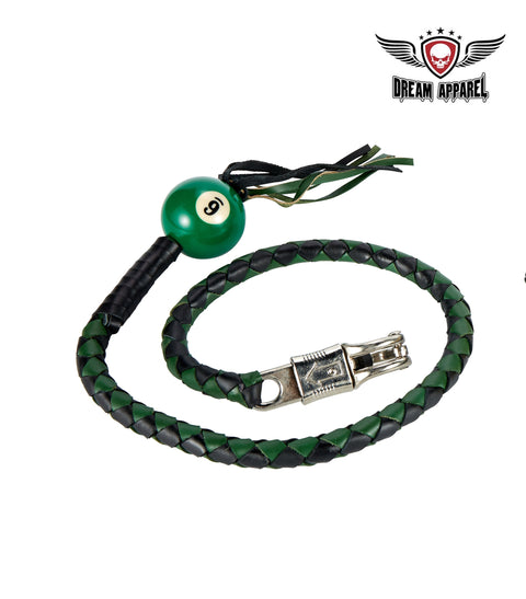 Dream Apparel Black And Green Fringed Get Back Whip Pool Ball