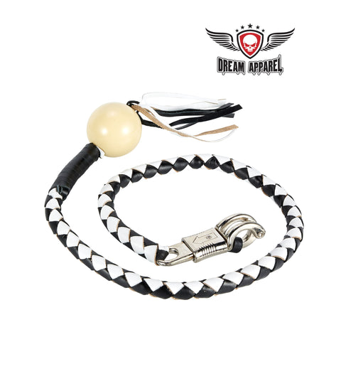 Dream Apparel Black And White Fringed Get Back Whip Pool Ball