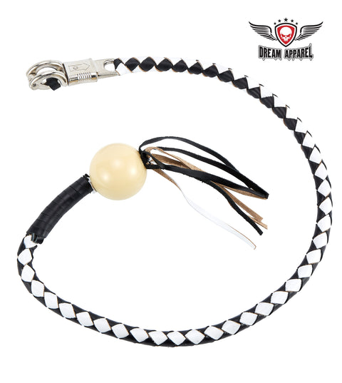 Dream Apparel Black And White Fringed Get Back Whip Pool Ball