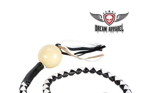 Dream Apparel Black And White Fringed Get Back Whip Pool Ball
