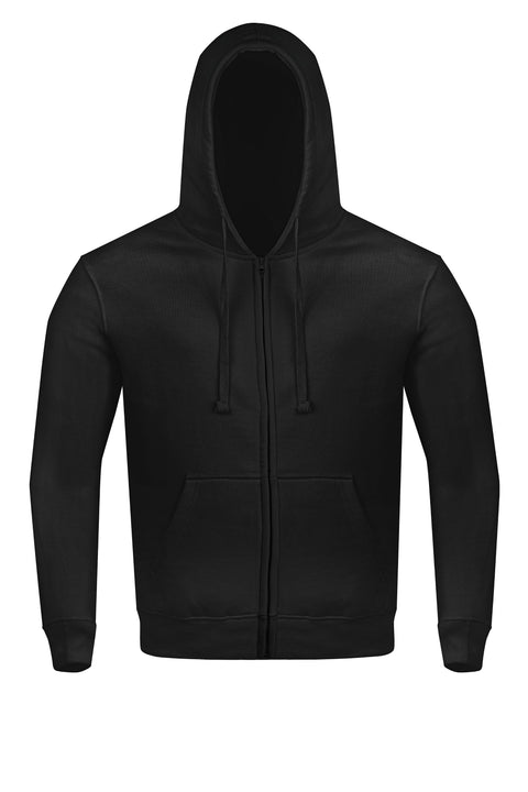 Dream Apparel Unisex Black Zip-Up Hoodie Soft Cotton Blend Hooded Sweatshirt with Full Zipper