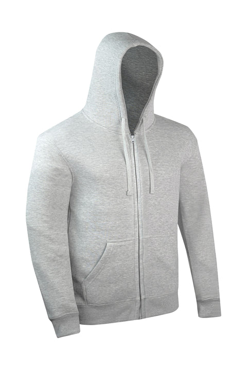Dream Apparel Unisex Grey Zip-Up Hoodie Soft Cotton Blend Hooded Sweatshirt Full Zipper, Drawstring