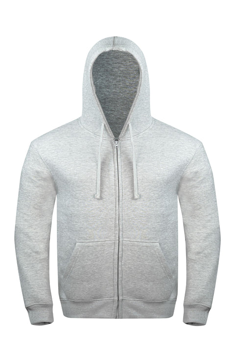 Dream Apparel Unisex Grey Zip-Up Hoodie Soft Cotton Blend Hooded Sweatshirt Full Zipper, Drawstring