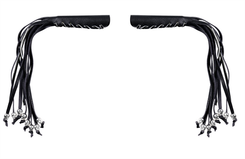 Dream Apparel Heavy Duty Leather Motorcycle Skull Fringed Black Brake Clutch Lever Grip Lever Cover