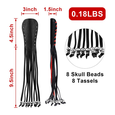 Dream Apparel Heavy Duty Leather Motorcycle Skull Fringed  Brake Clutch Lever Grip Lever Cover