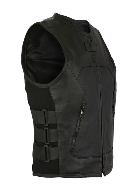 Dream Apparel Women Leather Vest with side straps Conceal Carry Motorcycle Vest