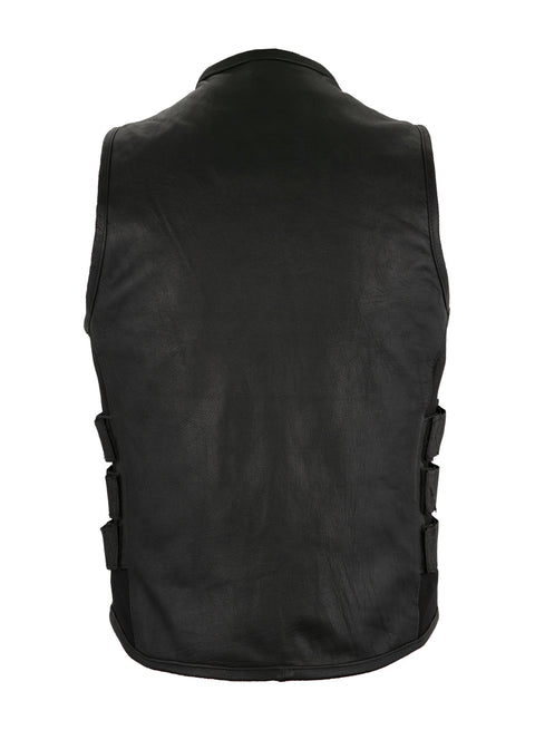 Dream Apparel Women Leather Vest with side straps Conceal Carry Motorcycle Vest