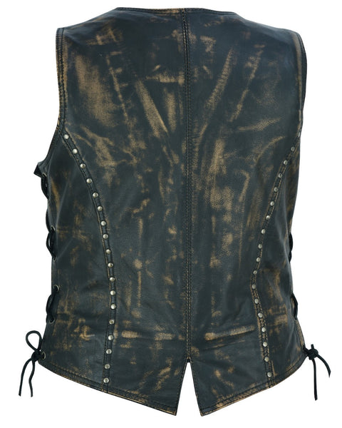 Women's Brown Studded Vest